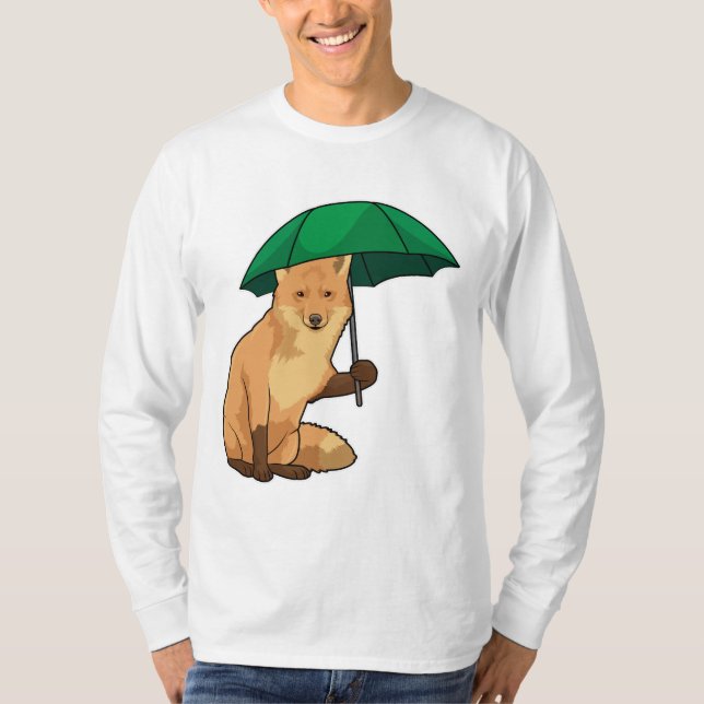 Fuchs mit Umbrella T-Shirt (Vorderseite)