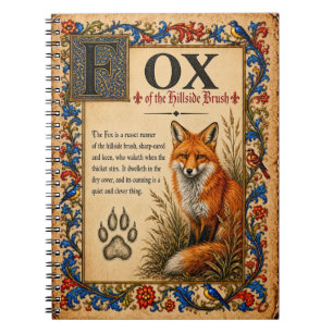 Fuchs, mittelalterliche Bestiarien-Kunst Notizblock