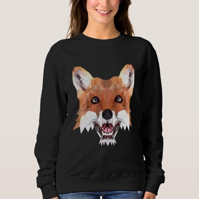 Fuchs-Motiv Polygon Fuchs Füchse Waldtiere Sweatshirt (Vorderseite)