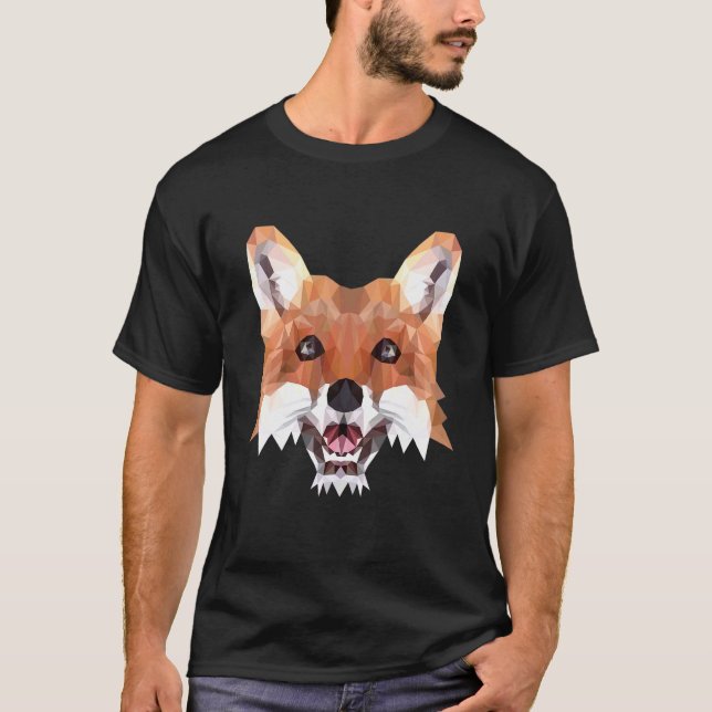 Fuchs-Motiv Polygon Fuchs Füchse Waldtiere T-Shirt (Vorderseite)