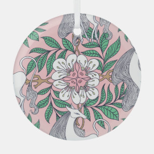 Fuchs-Muster: Whimsical Vintage nahtlos Ornament Aus Glas
