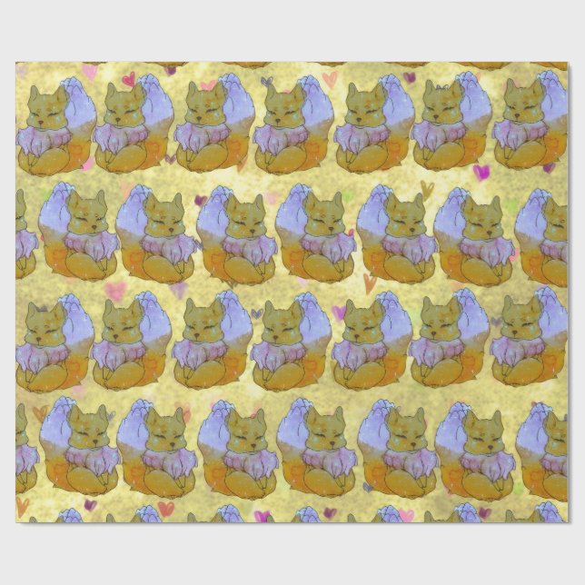 Fuchs namens Dice Geschenkpapier (Flach)