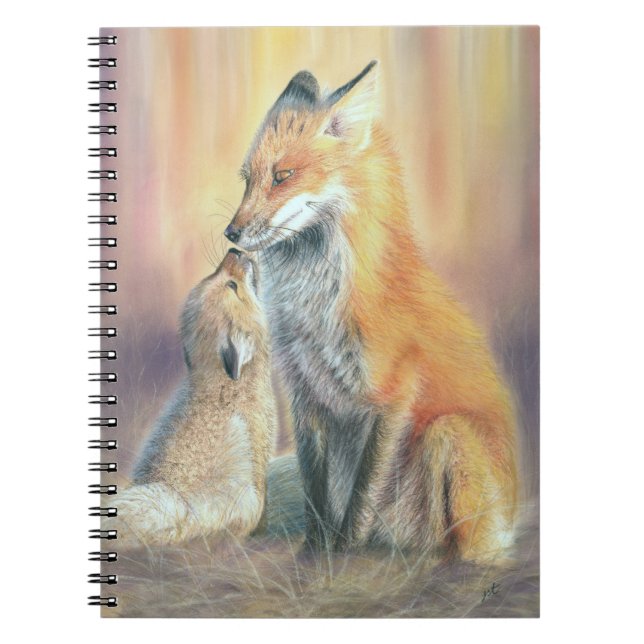 Fuchs-Notizbuch. Eine Fuchsmutter und ihr Junges Notizblock (Vorderseite)