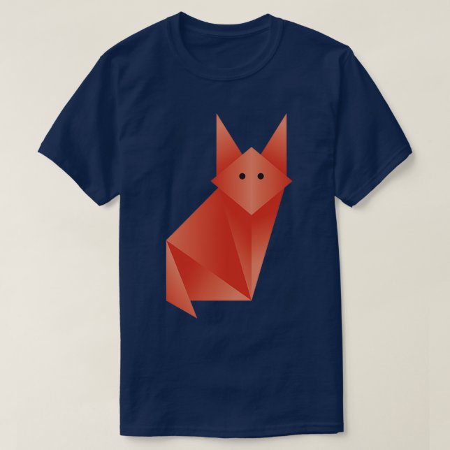 Fuchs Origami japanischer Kunst T-Shirt (Design vorne)