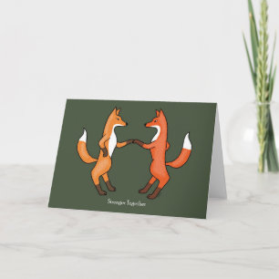Fuchs-Paar Hochzeitsjubiläum Kunstkarte Rötliche F Karte