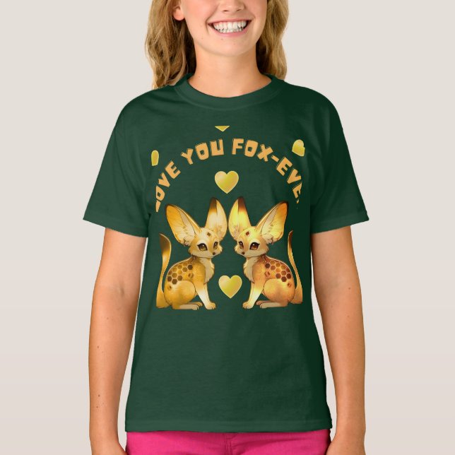 Fuchs-Paar Valentins-Art T-Shirt (Vorderseite)