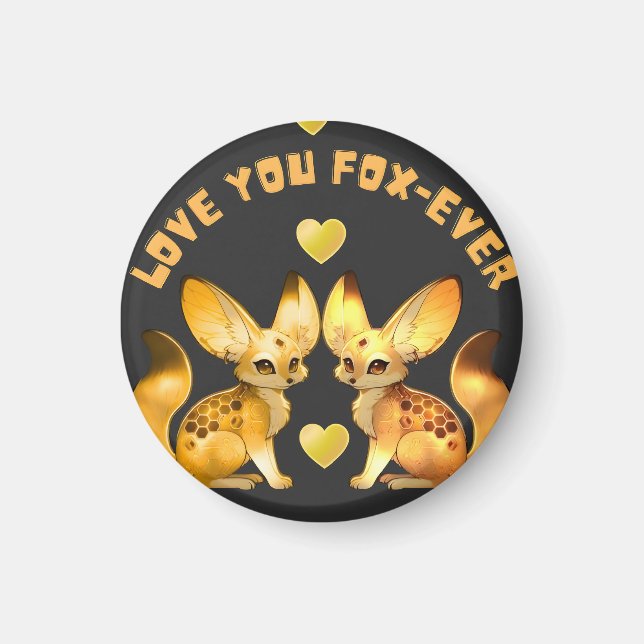 Fuchs-Paar-Valentins-Kunst Magnet (Vorne)