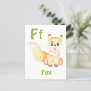 Fuchs personalisieren ABC: Buchstabe F - Fügen Sie Postkarte