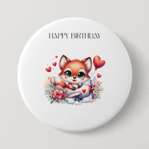 Fuchs-Pilot-Geburtstag Button