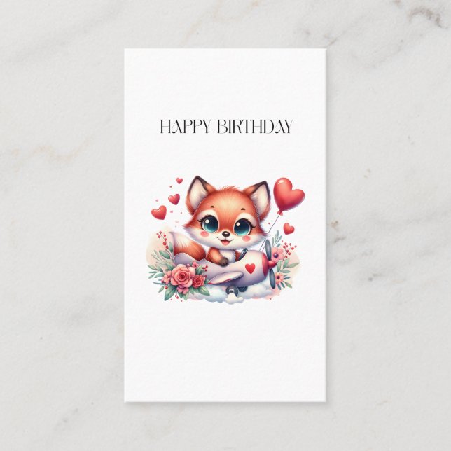 Fuchs-Pilot-Geburtstag Visitenkarte (Vorderseite)