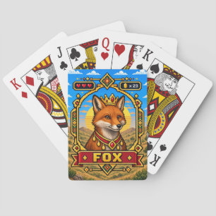 Fuchs Retro 8-Bit Pixel Art Spielkarten