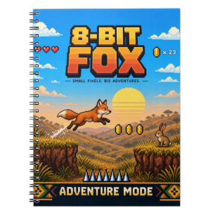 Fuchs, Retro-8-Bit-Pixelkunst Notizblock