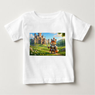 Fuchs-Ritter-Burg-Kinder-Cartoon-T-Shirt Baby T-shirt