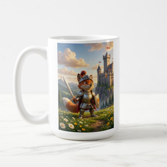 Fuchs-Ritter-Kinder-Cartoon  Kaffeetasse (Links)
