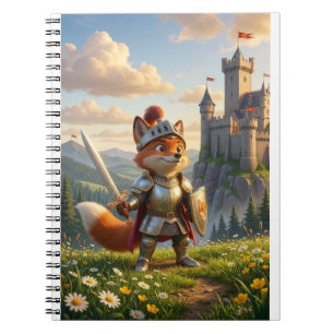 Fuchs-Ritter-Kinder-Cartoon-Notizbuch Notizblock