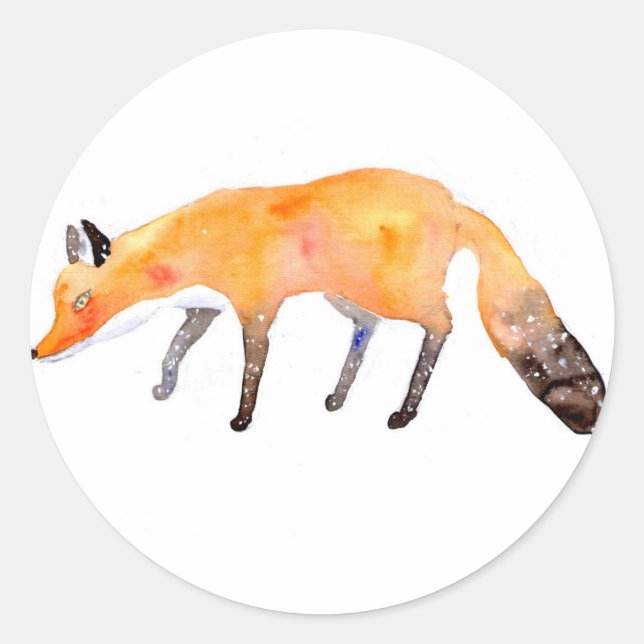 Fuchs Runder Aufkleber (Vorderseite)