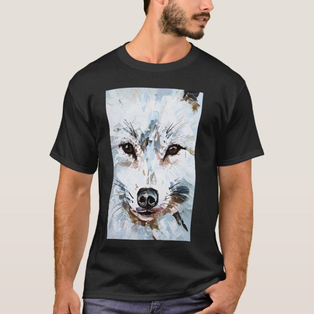 Fuchs Schnee Fuchs Malerei T-Shirt (Vorderseite)