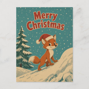 Fuchs-Schneebank-Tier-Weihnachten Postkarte