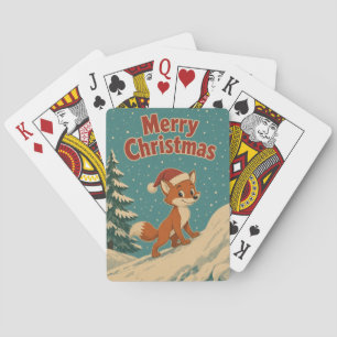 Fuchs-Schneebank-Tier-Weihnachten Spielkarten