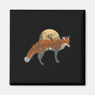 Fuchs Schönes Tier Herbst Baum Wald Vintage Fuchs Magnet