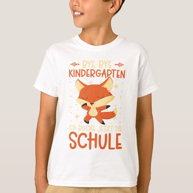 Fuchs Schulkind Jungen Mädchen Schulanfang T-Shirt (Vorderseite)