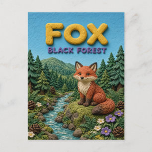 Fuchs Schwarzwald Modern KlayKoo Postkarte