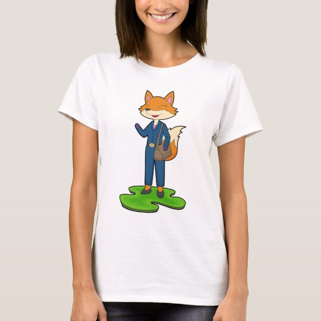 Fuchs-Sekretärstasche Büro T-Shirt (Vorderseite)