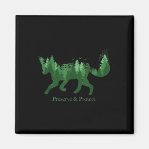 Fuchs-Silhouette Bewahren und schützen Sie die Umw Magnet