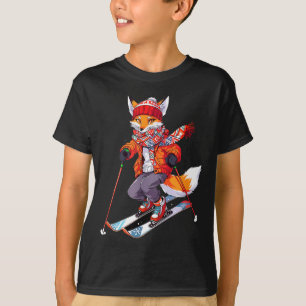 Fuchs Ski Skifahrer Ski Winter Schnee T-Shirt
