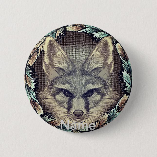Fuchs-Skizze Button (Vorderseite)