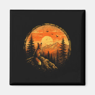 Fuchs Sonnenuntergang Berg Wald Wildnis Natur Magnet