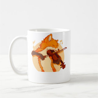 Fuchs spielt Violine Violinist Musikliebhaber Kaffeetasse