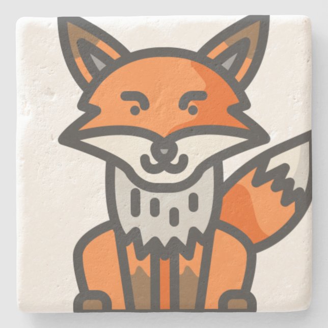 Fuchs Steinuntersetzer (Vorderseite)