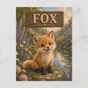 Fuchs Süßes Baby-Geschichtenbuch-Nursery-Tier Postkarte