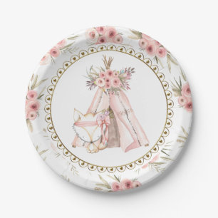Fuchs TeePee Stammes-Baby-Party-Teller aus Papier Pappteller