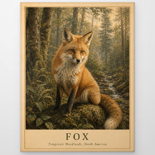 Fuchs Temperierte Wälder VINTAGE Postkarte