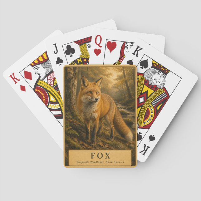 Fuchs Temperierte Wälder VINTAGE Spielkarten (Rückseite)