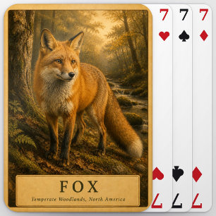 Fuchs Temperierte Wälder VINTAGE Spielkarten