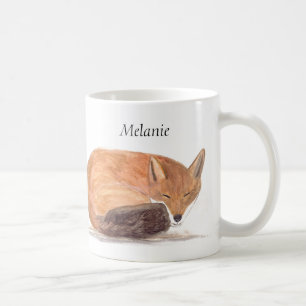 Fuchs Tier Wasserfarbe Wald Natur Wildtiere Kaffeetasse