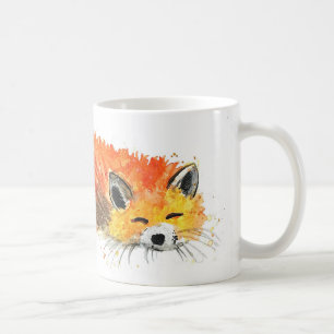 Fuchs Tier Wasserfarbe Wald Natur Wildtiere Kaffeetasse