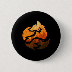 Fuchs Tierdesign Geschenke Mit Natur Bäume Jagd  Button