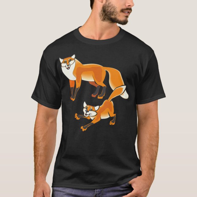 Fuchs Tierhunde schwarzes Labor T-Shirt (Vorderseite)