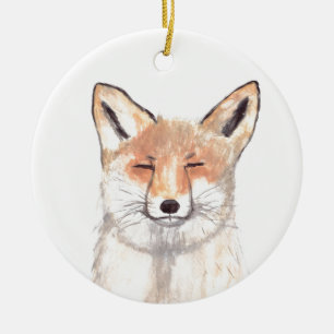 Fuchs Tierkinderzimmer Aquarell Wildnis Wälder  Keramik Ornament
