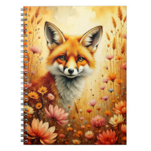 Fuchs und Blumen Notizblock