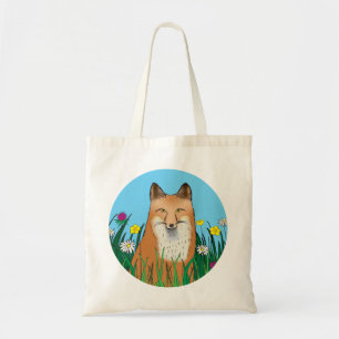 Fuchs und Blumen Tragetasche