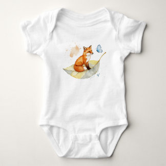 Fuchs und ein Schmetterling Baby Strampler