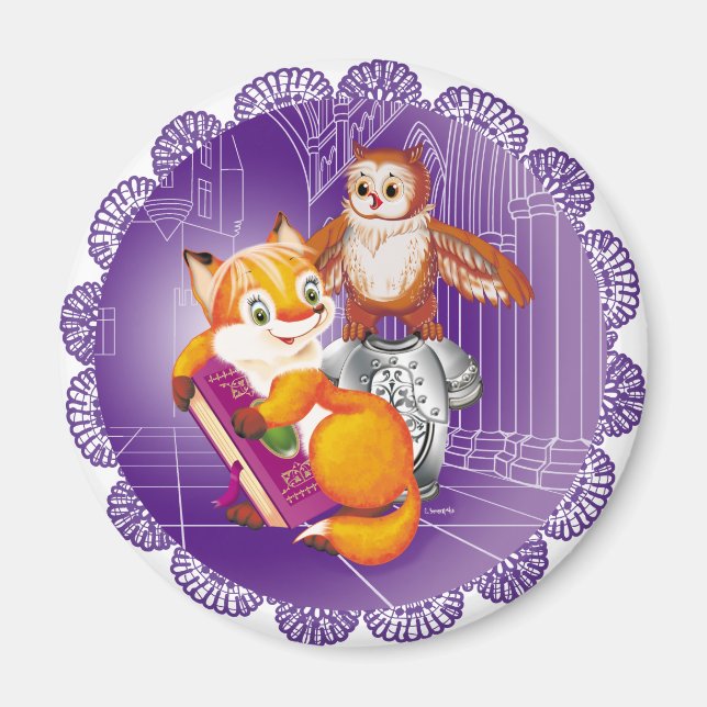 Fuchs und Eule Magnet (Vorne)