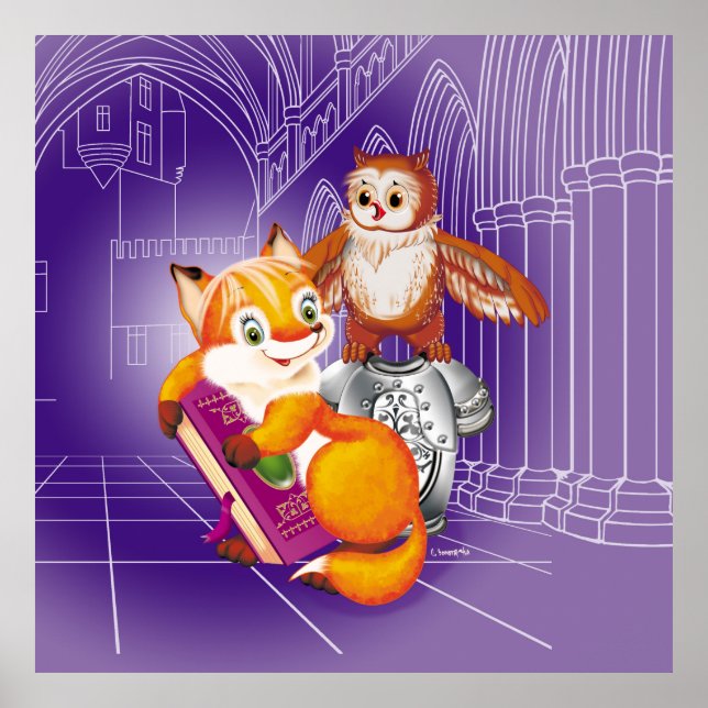 Fuchs und Eule Poster (Vorne)