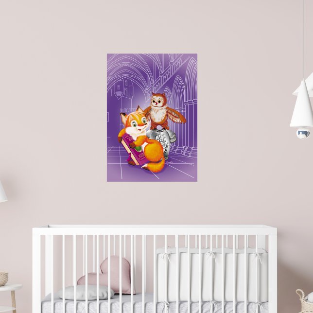 Fuchs und Eule Poster (Kinderzimmer 2)