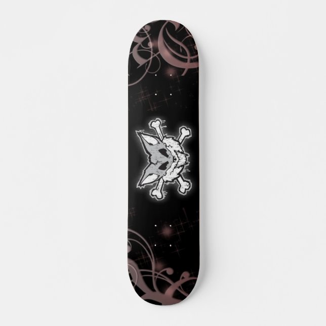Fuchs und gekreuzte Knochen Skateboard (Vorne)